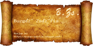 Buzgó Zsófia névjegykártya