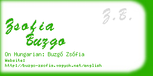 zsofia buzgo business card
